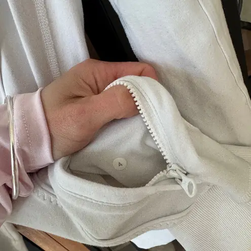 Lululemon  Nice Asana Jacket zip up define Brushed White ribbed mock neck high - Image 6