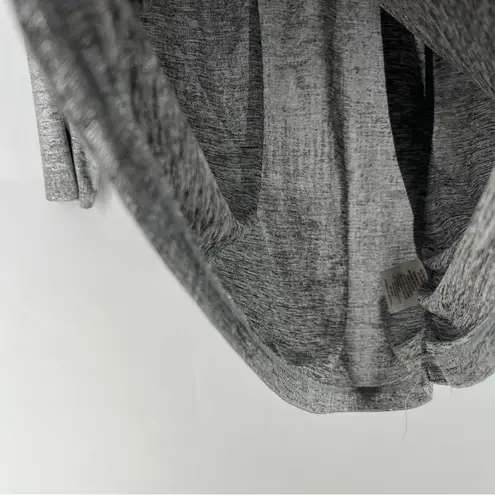 JM Collection Metallic Silver Stretch Knit V-Neck Rhinestone Zipper Tunic XL