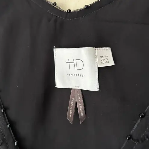 HD in Paris Black Fringe Tank Top US Size 4