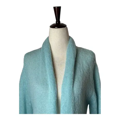 Wooden Ships Sweater Women Medium Blue Mohair Wool Blend Cardigan Preppy Outdoor