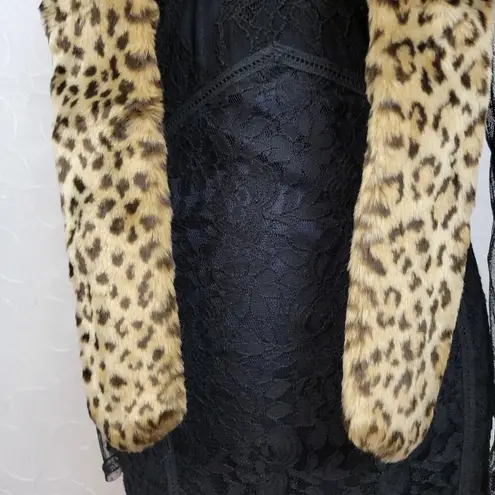Fabulous Furs Womens Shawl Wraps 60" Brown Leopard Faux Fur Fluffy Winter Wraps