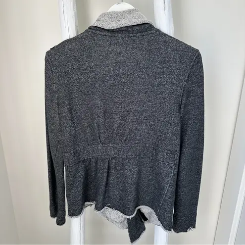 BNCI by Blanc Noir Blanc Noir Draped Front Grey Zippered Lightweight Jacket Size Large