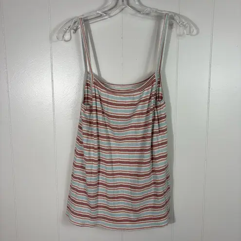 Kate Quinn 100% Organic Cotton Striped Ribbed Knit Tank Top Small S Sustainable Multiple