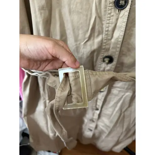 Kate Spade  New York Twill Sleeveless Shirt‎ Dress XXL Tan Feminine Long