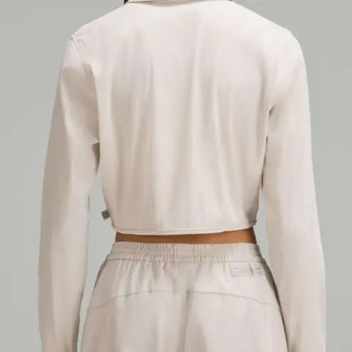 Lululemon  lab Cupro Cropped Long-Sleeve Polo Shirt Dove Grey