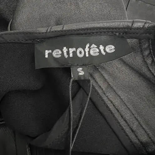 Retrofête Cynthia Jumpsuit Black Coated Flared Leg Retro Revolve Women’s Size S