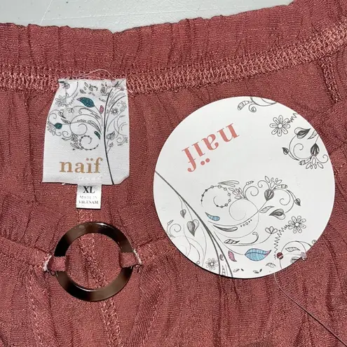 Naïf NWT Size XL Pink O-Ring Keyhole Off the Shoulder Blouse Top