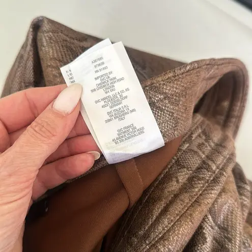 Dennis Basso Brown Metallic Printed Scuba Leggings Size XS NWOT