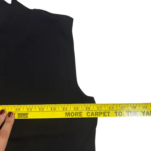 Spense Sleeveless Top Keyhole Embellished Mock Neck Knit Tank Top Size M Black Size M