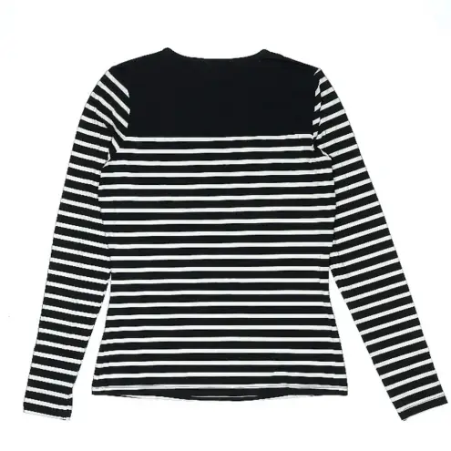 Lands' End Lands’ End Black & White Long Sleeve Swim Tee Top Rash Guard Size XXS