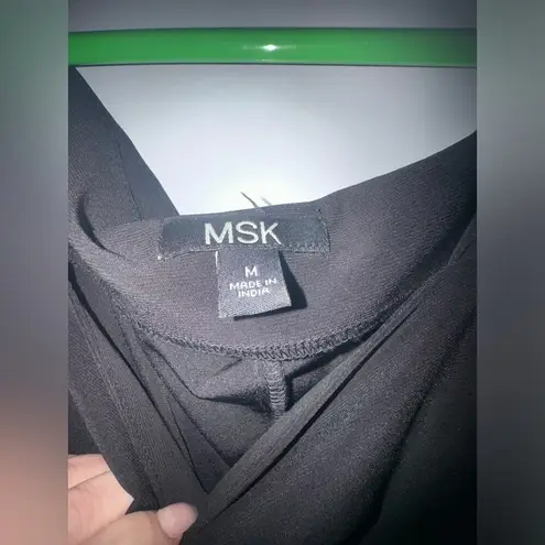 MSK Rhinestone Embellished Sleeve Black Dress Medium stretch