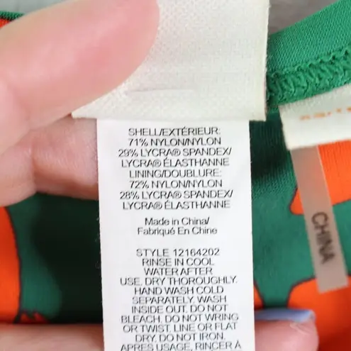 Tory Burch  Minorca Bikini‎ Bottom Floral Orange Green XS thumbnail 4