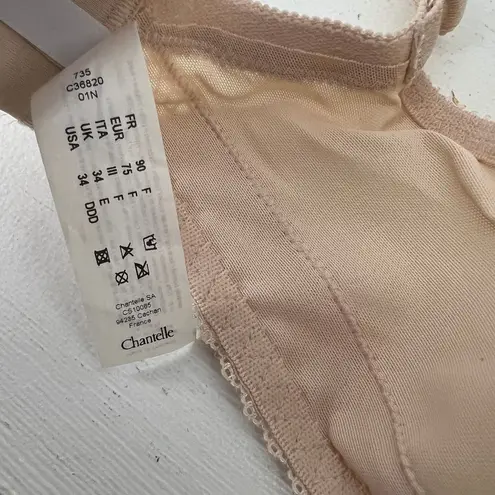 Chantelle Festivite Plunge T-Shirt Bra Size 34DDD Ballerina Beige