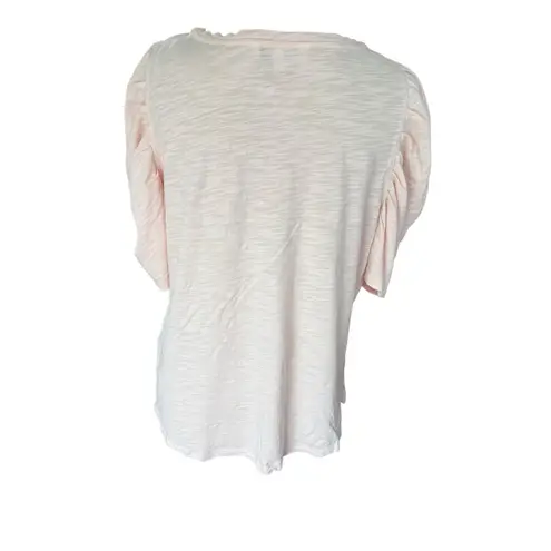 Liverpool Womens Pink Gathered Peasant Short Sleeve T-Shirt Large