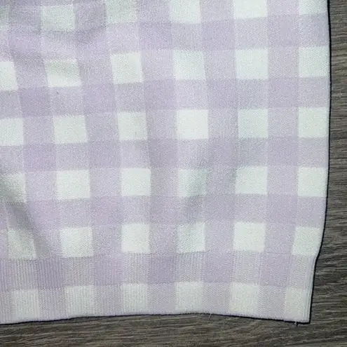 Sweaty Betty  Seamless Cropped Tank Gingham Check Purple & White Small