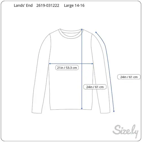 Lands End Pullover Fleece Sweatshirt Large 14