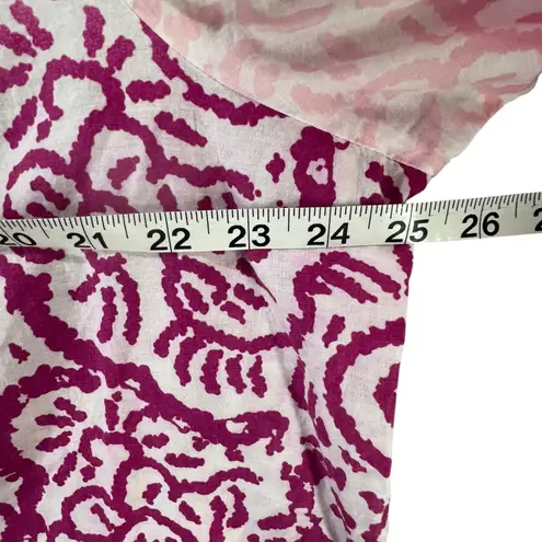 Just My Size Blouse Women 3XL Magenta Pink Ombre Abstract Button Down Top Resort