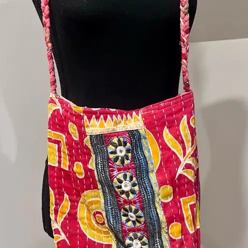 Kantha Patchwork Shoulder Bag Red