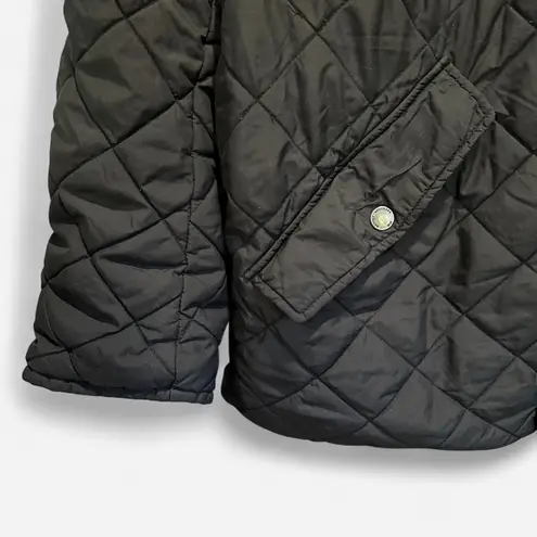 Brooks Brothers Navy Quilted Barn Jacket With Brown Corduroy Collar Large