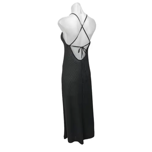 Peixoto Arya Black Sleeveless Knit Sheer Cami Camisole Maxi Slip Tank Dress Sz S