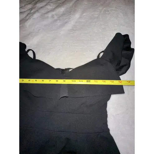 Emerald Sundae  Jumpsuit Off Shoulder Ruffle Black Wide Leg‎ Size 5 - Image 7