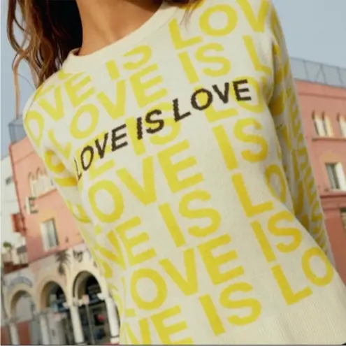 Spiritual Gangster Love is Love Yellow Glow Up Cotton Cashmere Sweater