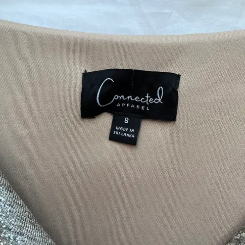 Connected Apparel NWOT 8 Women’s Formal Gown Dress Silver Taupe Cowl Neckline