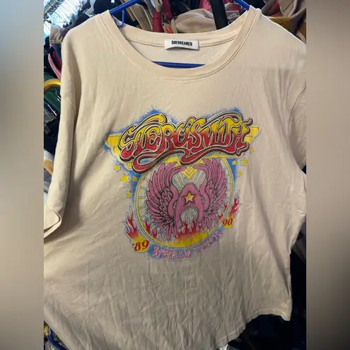 Daydreamer NWOT AEROSMITH WORLD TOUR 89-90 TOUR TEE - white - 1X