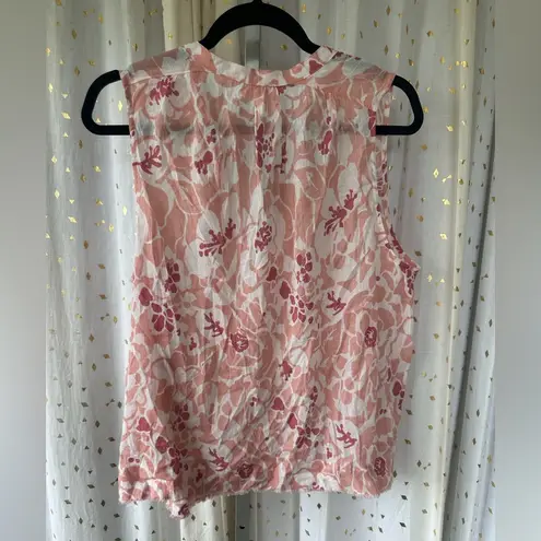 Carve Designs Carve Design NWT Sheer Floral Raw Hem V Neck Dylan Tank 100% Organic Cotton L