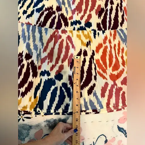 T Tahari M Multicolor Sleeveless Maxi Dress Abstract Tiered Halter