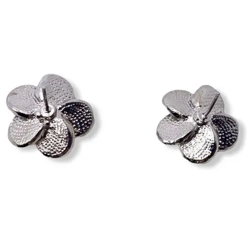 Crystal Cluster Flower Aurora Borealis Center Stud Earrings NOS New Blingy