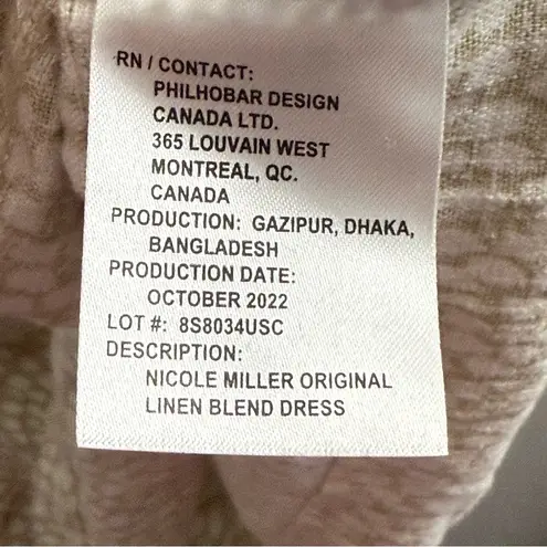 Nicole Miller Original  Linen Tan Animal Print Shift Dress XL