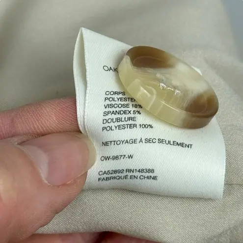 Oak + Fort Oatmeal Oversized Single Breasted One Button Blazer Flap Pocket SZ M