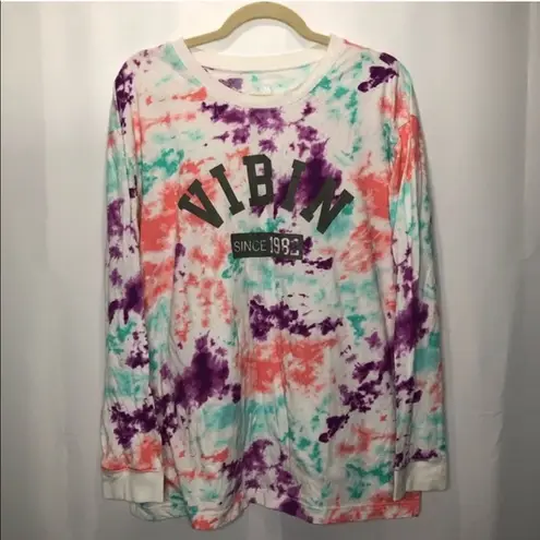 Flirtitude Vibin Long Sleeve Tie Dye Shirt