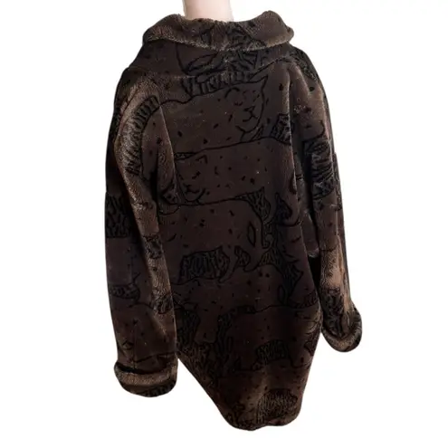 Donnybrook Vintage 80’s Cheetah Cat Brown Faux Fur Oversized Coat Large