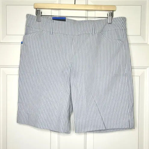 Hilary Radley Hilary Radley NWT Bermuda Shorts Blue Striped Pockets Stretch Casual Size L