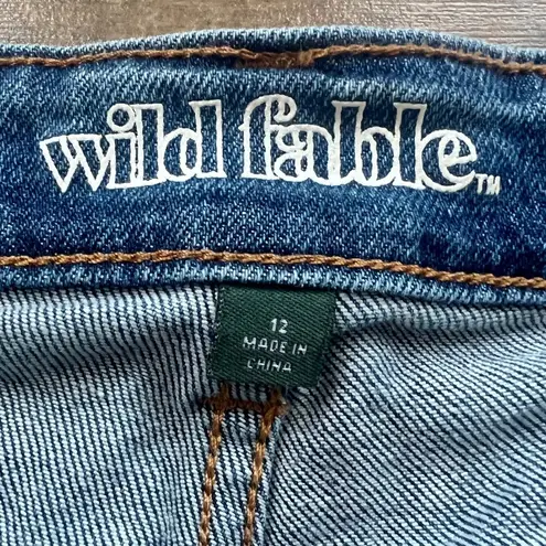 Wild Fable  Distressed High Rise Straight Medium Wash Jeans Size 12