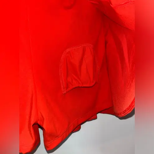 CRZ Yoga Red High Waisted Tennis Mini Pleated Skirt Spandex Inner Shorts Skort