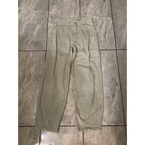 PILCRO The Breaker Women's Light Green High Rise Pleated Tapered Jeans Size 25