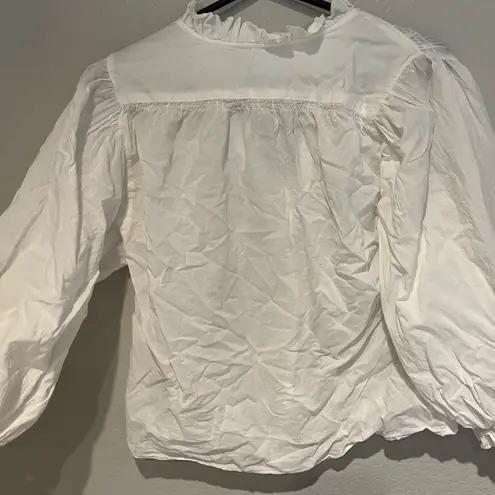 Sundance peasant boho white button up cotton blouse sz pxs oversized frilly top