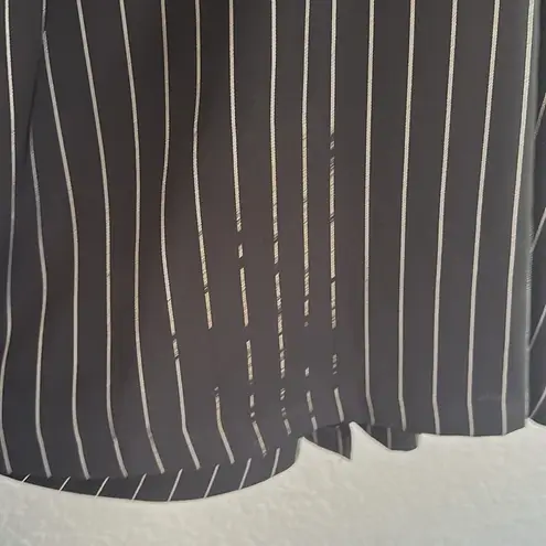 Chetta B Vintage Sherrie Bloom Menswear Pinstripe Dress Collared Wrap Midi Boss