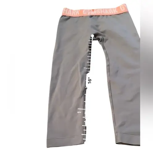 Gymshark Gray & Pink Seamless Flex Fitness Low Rise Capri Leggings Sz XS