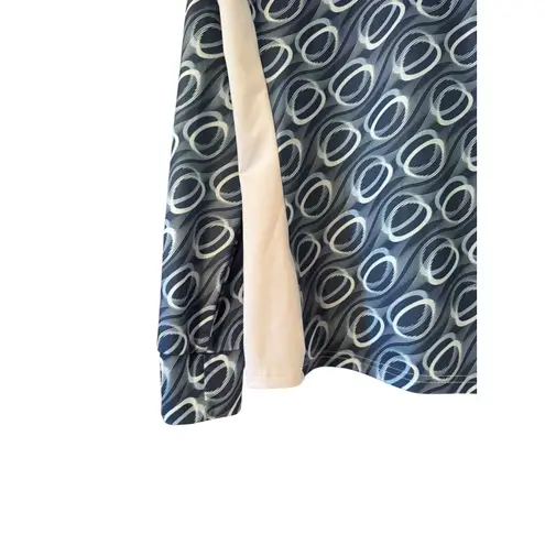 Jack Smith Women's Long Sleeve Polo Shirt Abstract Print Golfing Top Blue