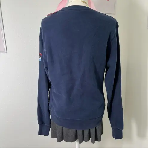 Winnie The Pooh Vintage Y2K Navy Crewneck Sweater Womens Size Small Blue