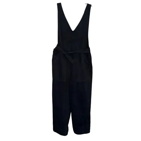 Alex Mill Ollie Black Denim Jumpsuit Belted Wide Leg Cropped Size Medium