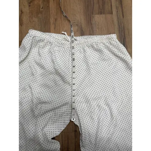 Vintage White Polka Dot Lounge Pants Rayon Elastic Waist L/XL