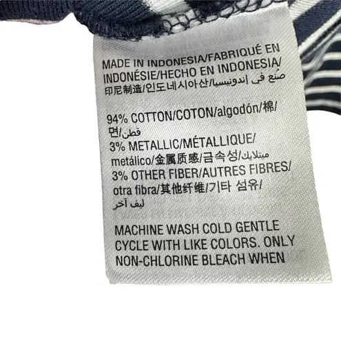 Charter Club Blue White Striped Top Large