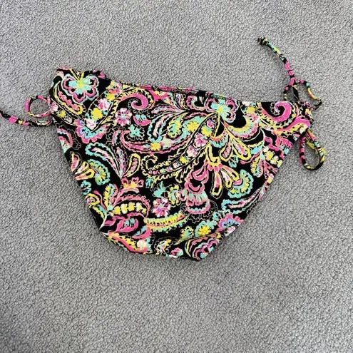 Victoria's Secret Victoria’s Secret Paisley Neon String Bikini‎ Bottoms Black Multi Small