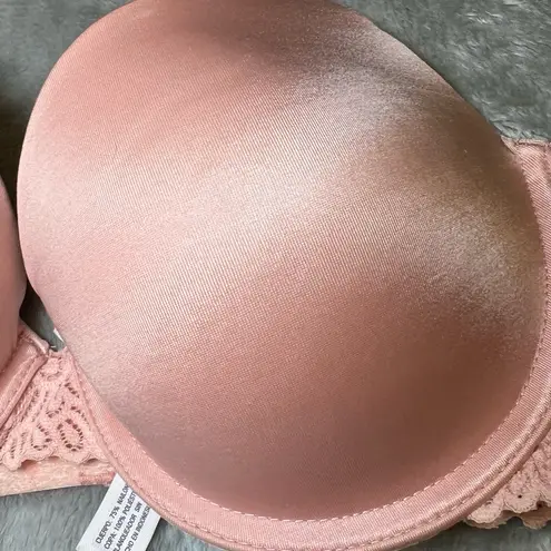 Auden Bra Womens 36B Peach/Pink The Daydream Padded Lace Adjustable Straps Pink Size undefined