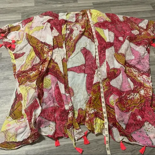 Paradise USA Star fish Red Yellow with Neon Pink Tassels Swim Suit Cover Up Size undefined